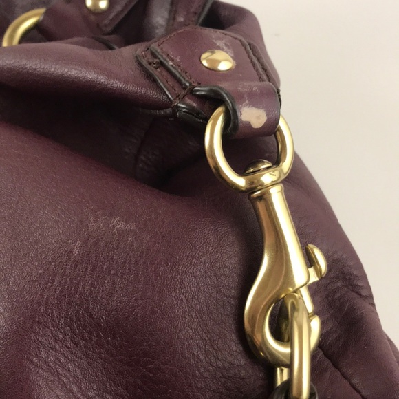 COACH wine-colored leather satchel - Picture 4 of 7